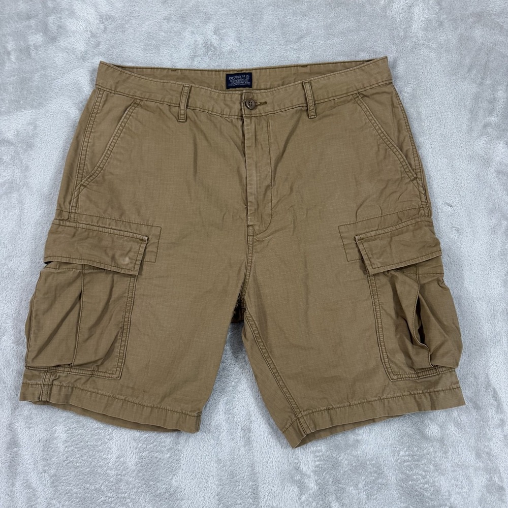 Levis Shorts Mens 36 Brown Cargo Utility Trail Hiking Canvas Ripstop Workwear